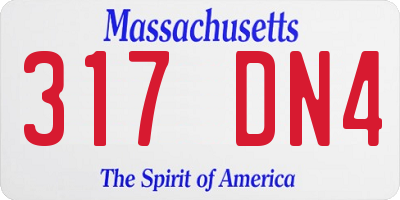MA license plate 317DN4