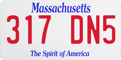 MA license plate 317DN5