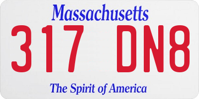 MA license plate 317DN8