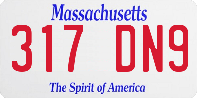 MA license plate 317DN9