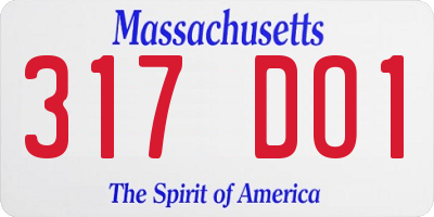 MA license plate 317DO1