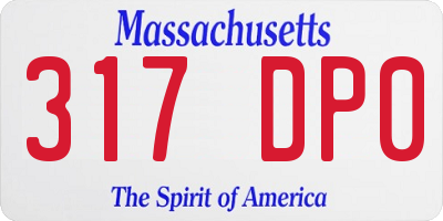 MA license plate 317DP0