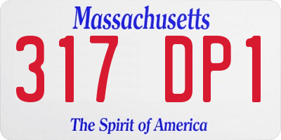 MA license plate 317DP1