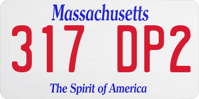 MA license plate 317DP2