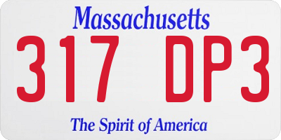 MA license plate 317DP3
