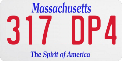 MA license plate 317DP4