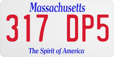 MA license plate 317DP5