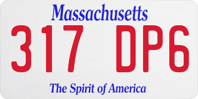 MA license plate 317DP6