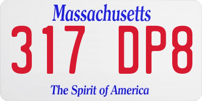 MA license plate 317DP8