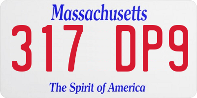 MA license plate 317DP9