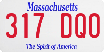 MA license plate 317DQ0