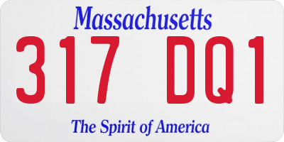 MA license plate 317DQ1