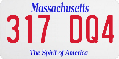 MA license plate 317DQ4