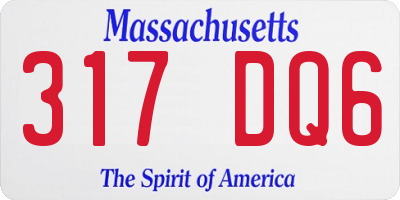 MA license plate 317DQ6