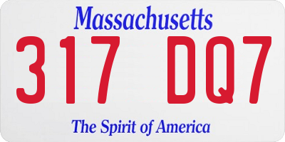 MA license plate 317DQ7
