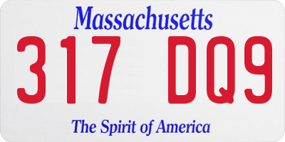 MA license plate 317DQ9
