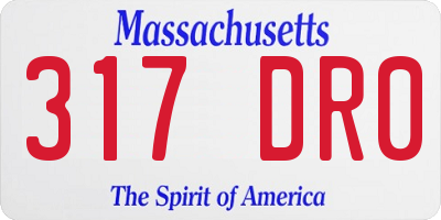 MA license plate 317DR0