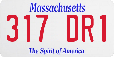 MA license plate 317DR1