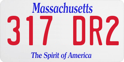 MA license plate 317DR2