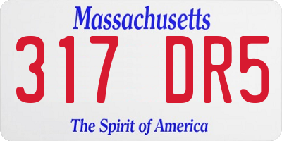 MA license plate 317DR5
