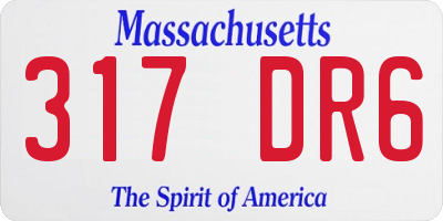 MA license plate 317DR6