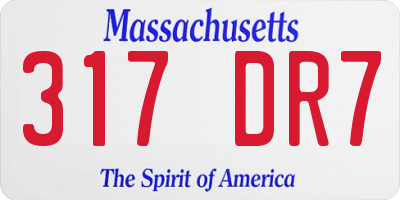 MA license plate 317DR7
