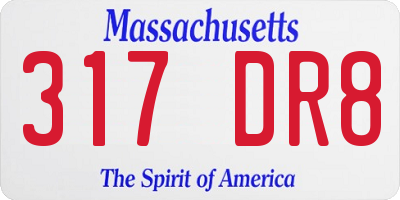 MA license plate 317DR8