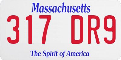 MA license plate 317DR9