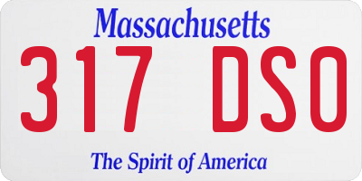 MA license plate 317DS0