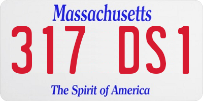 MA license plate 317DS1