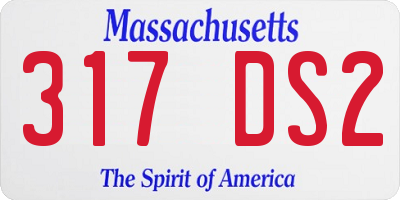 MA license plate 317DS2