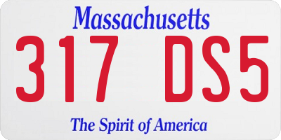 MA license plate 317DS5