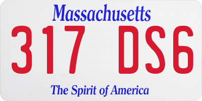 MA license plate 317DS6