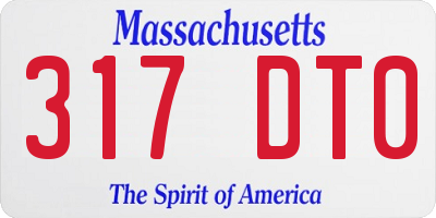 MA license plate 317DT0