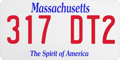 MA license plate 317DT2