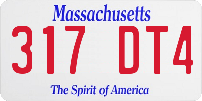 MA license plate 317DT4