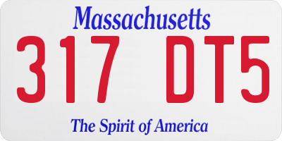 MA license plate 317DT5