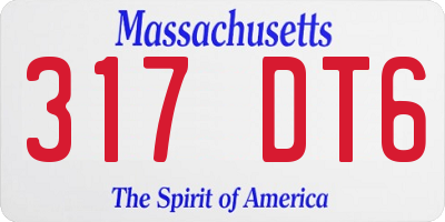 MA license plate 317DT6