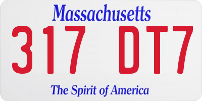 MA license plate 317DT7