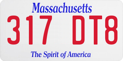 MA license plate 317DT8