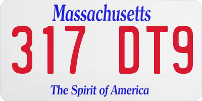 MA license plate 317DT9