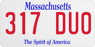 MA license plate 317DU0