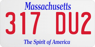 MA license plate 317DU2