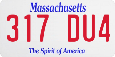MA license plate 317DU4