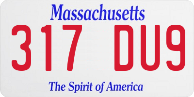 MA license plate 317DU9