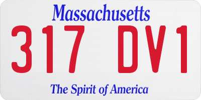 MA license plate 317DV1
