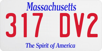 MA license plate 317DV2
