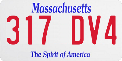 MA license plate 317DV4