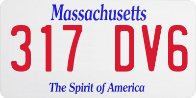 MA license plate 317DV6