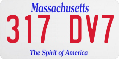 MA license plate 317DV7